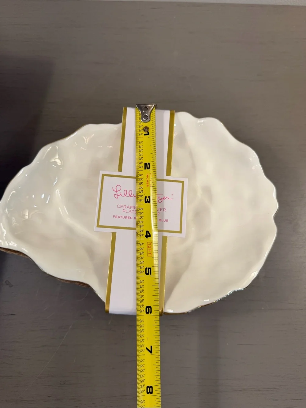 Lilly Pulitzer Ceramic Oyster Shell Appetizer Plate Set of 2 Frenchie Blue NIB